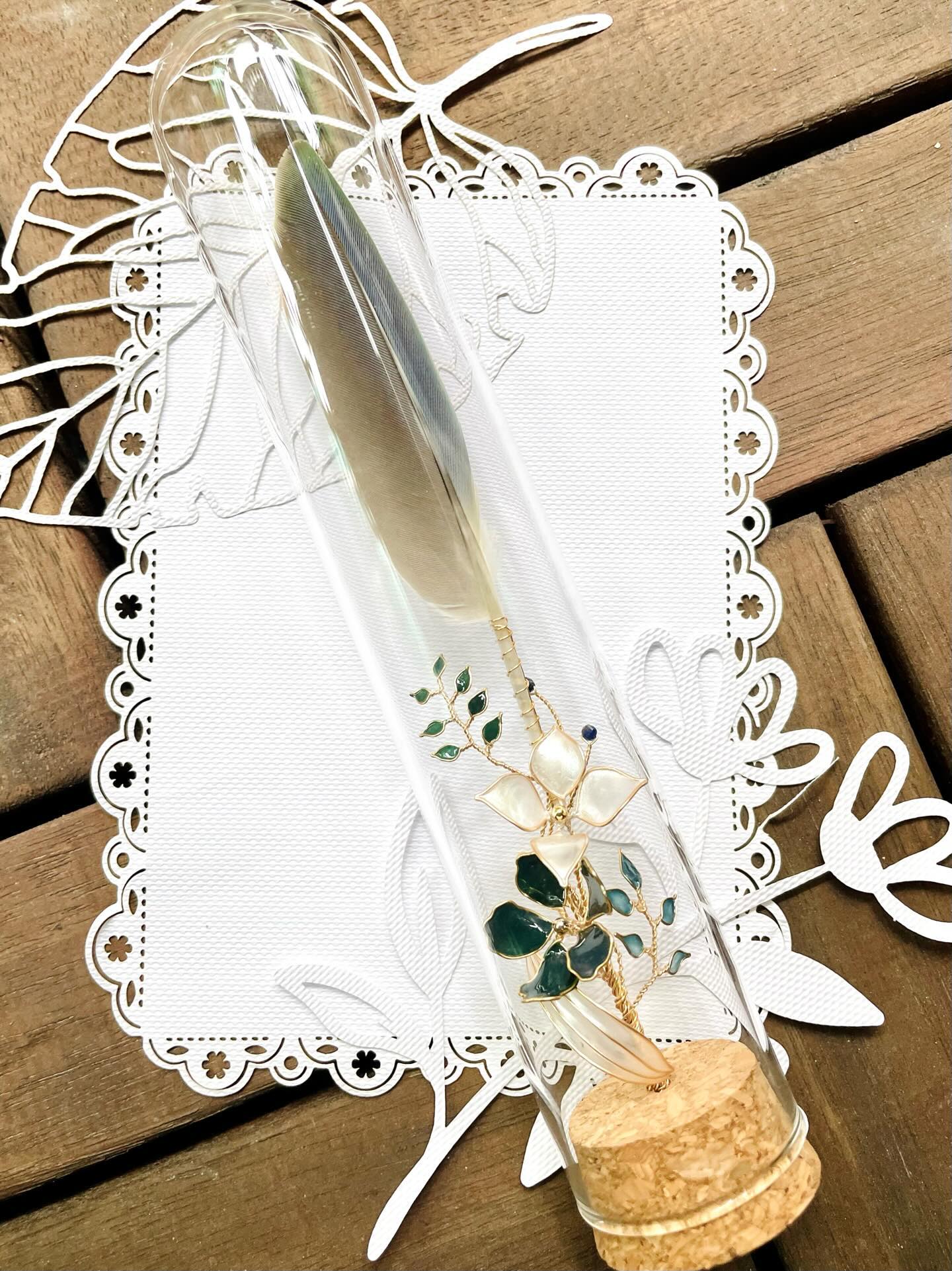 JuBoi-羽毛收藏紀念瓶-和尚鸚鵡-麻吉01