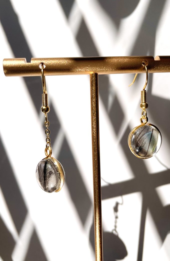 Juboi-鳥寶羽毛耳環01